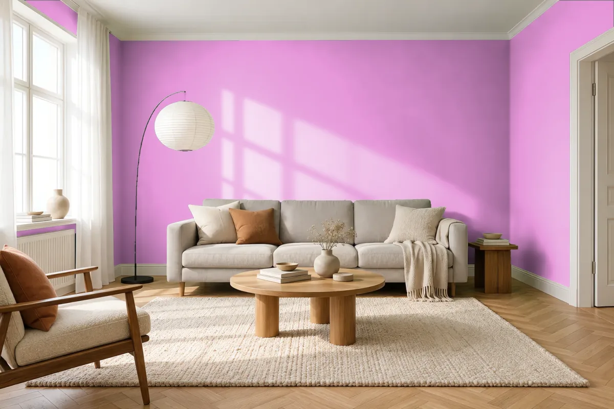 Краска PANTONE 237 C — гостиная в скандинавском стиле
