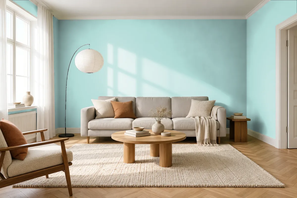 Краска PANTONE 7464 C — гостиная в скандинавском стиле