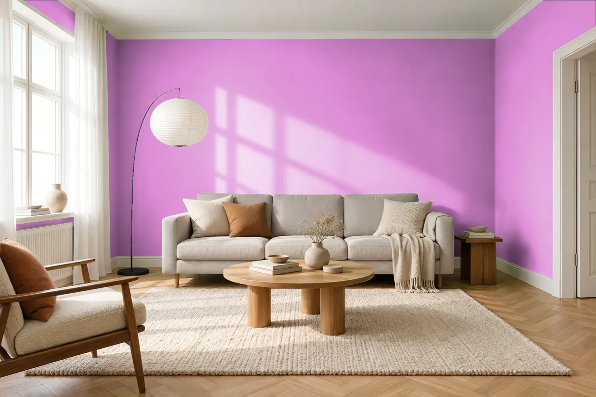Краска PANTONE 2375 C — гостиная в скандинавском стиле