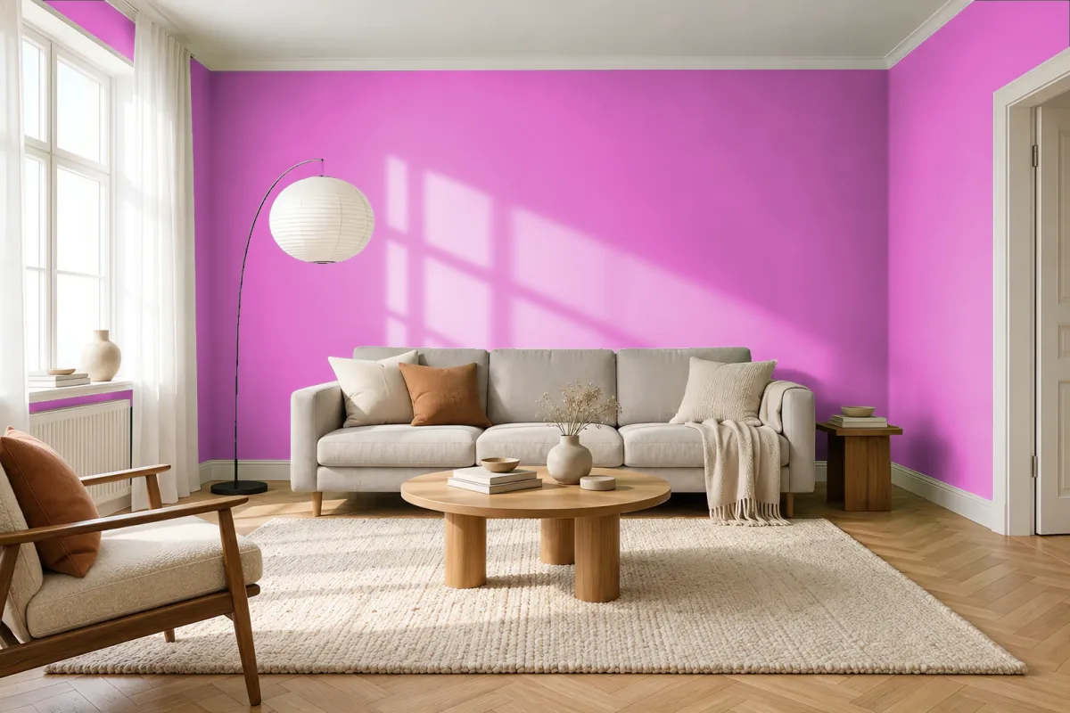 Краска PANTONE 238 C — гостиная в скандинавском стиле