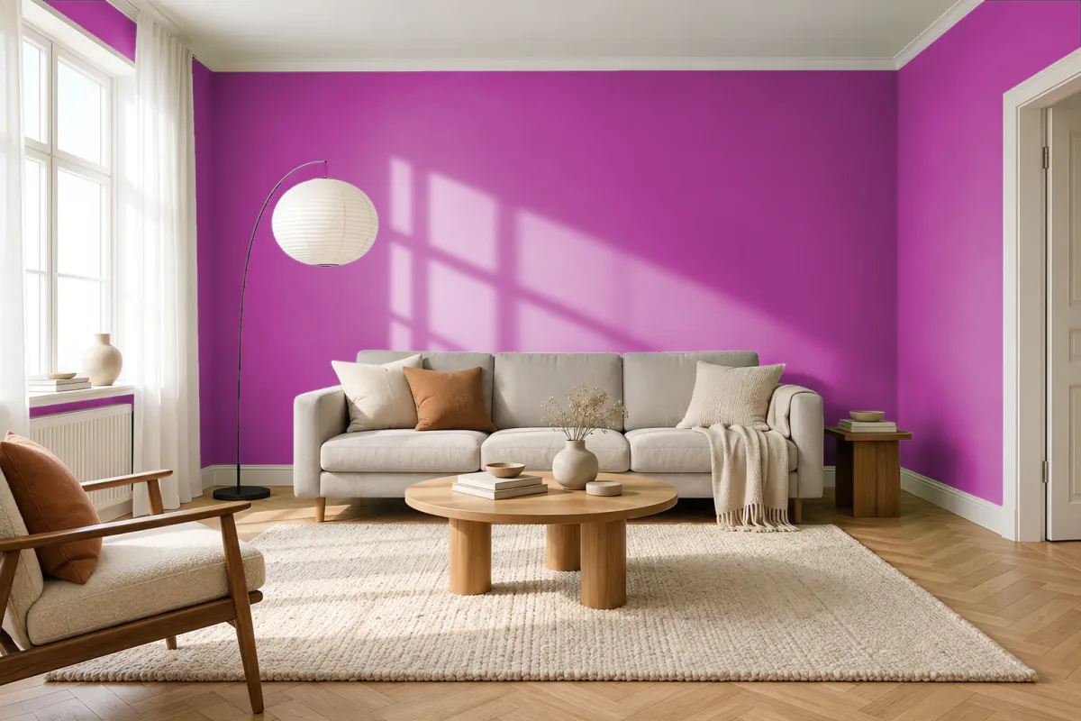 Краска PANTONE 2405 C — гостиная в скандинавском стиле