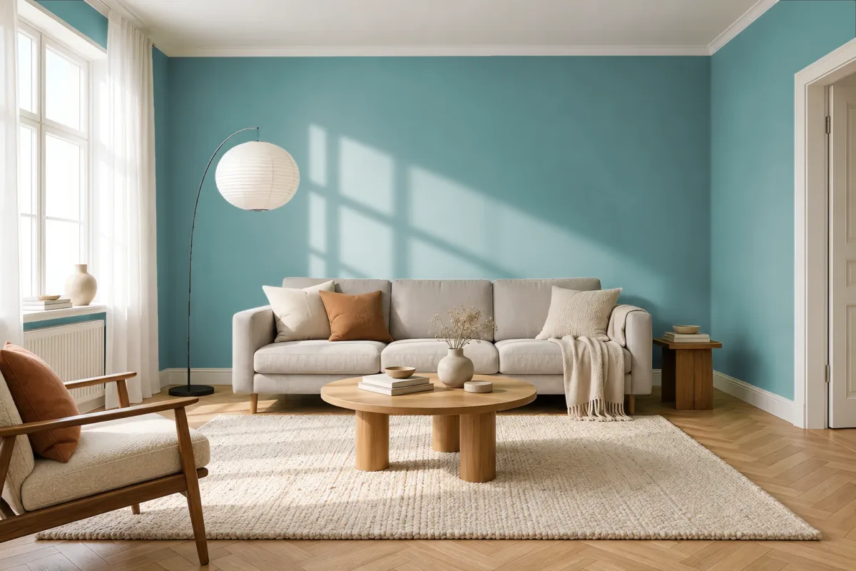 Краска PANTONE 7475 C — гостиная в скандинавском стиле
