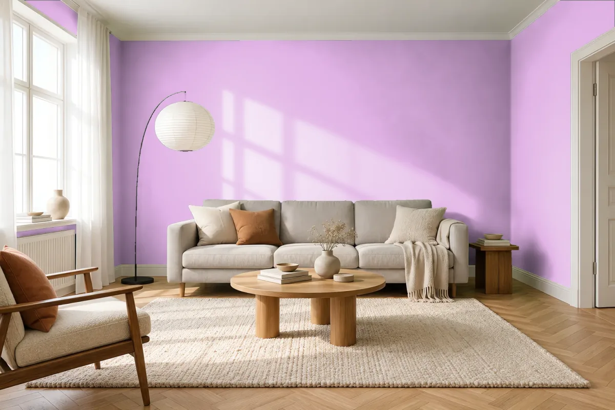 Краска PANTONE 244 C — гостиная в скандинавском стиле