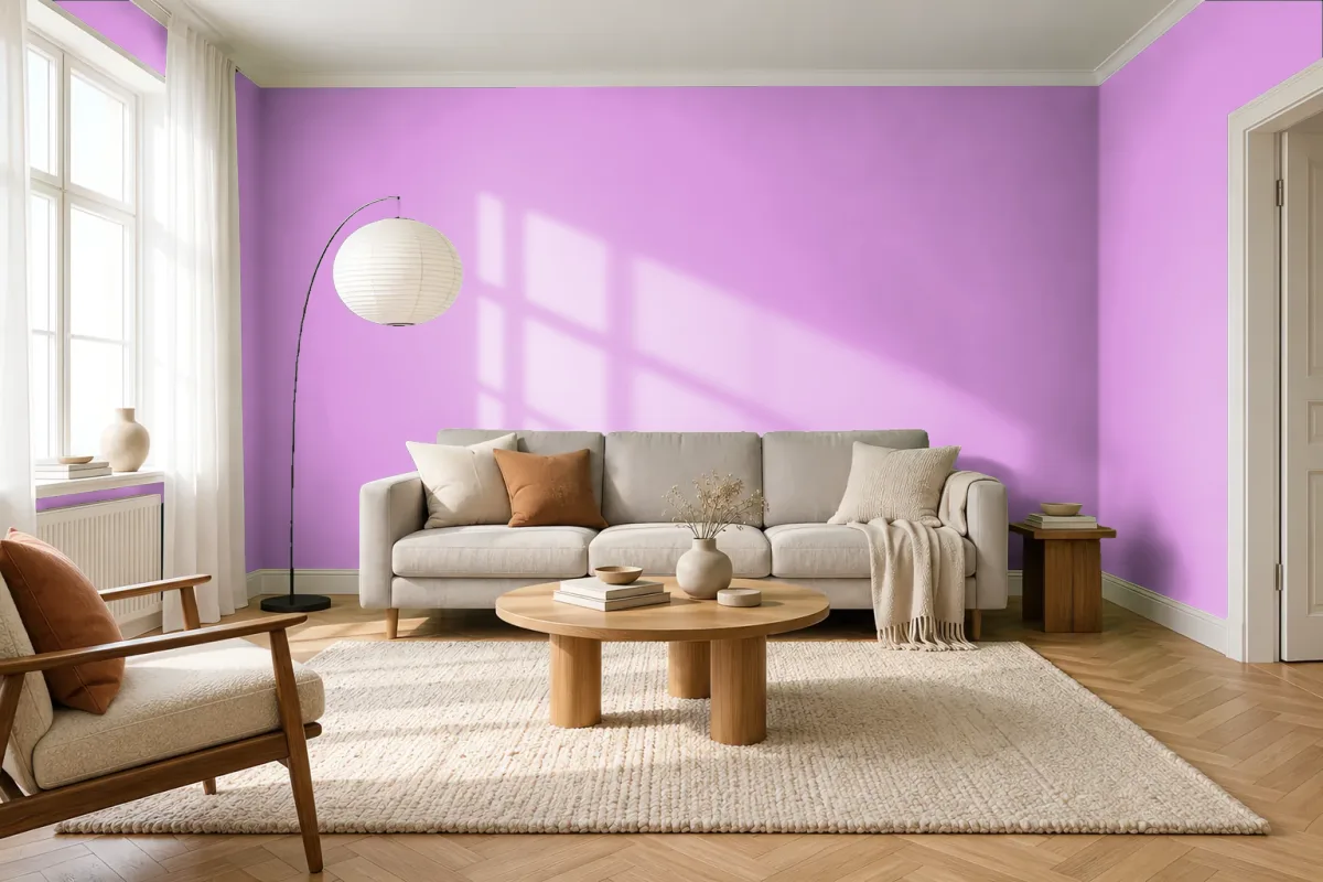 Краска PANTONE 245 C — гостиная в скандинавском стиле