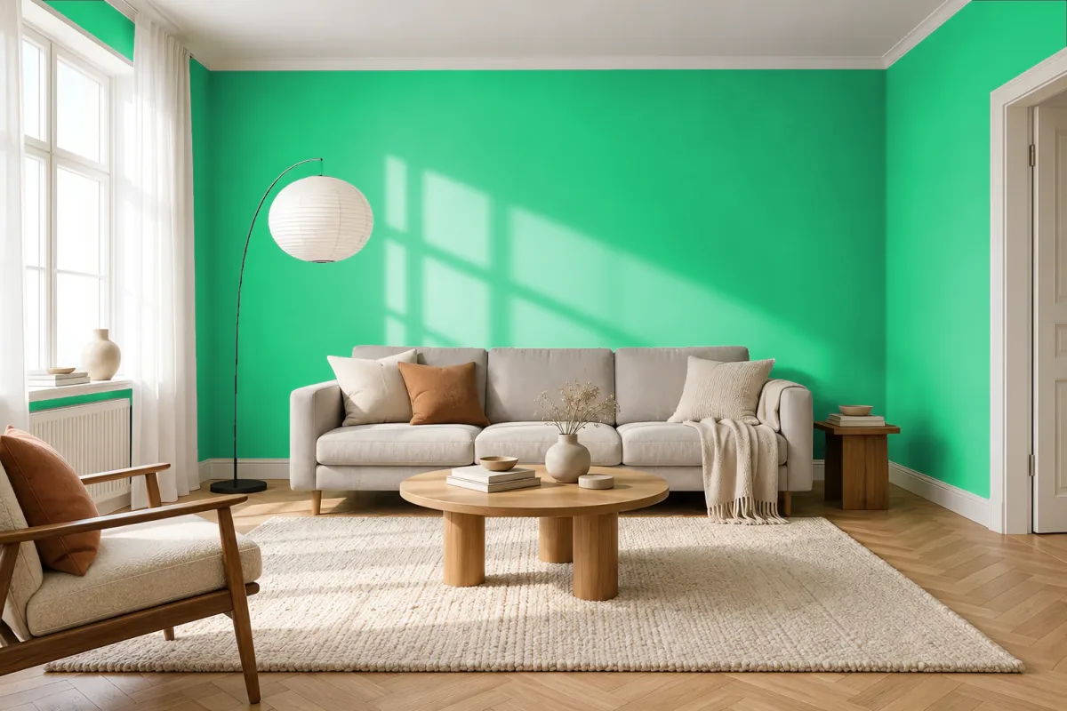 Краска PANTONE 7480 C — гостиная в скандинавском стиле