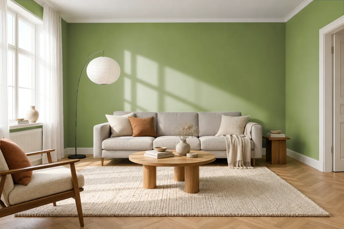 Краска PANTONE 7491 C — гостиная в скандинавском стиле