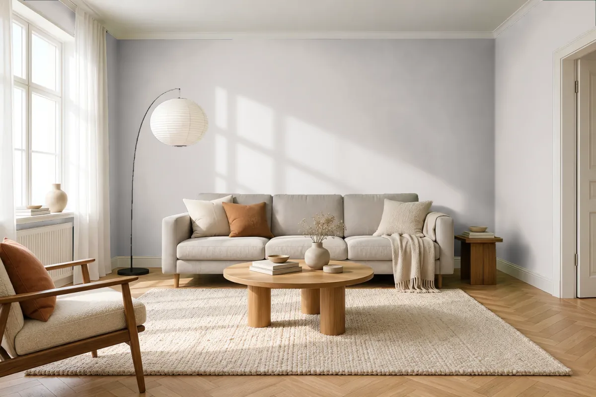 Краска PANTONE 406 C — гостиная в скандинавском стиле