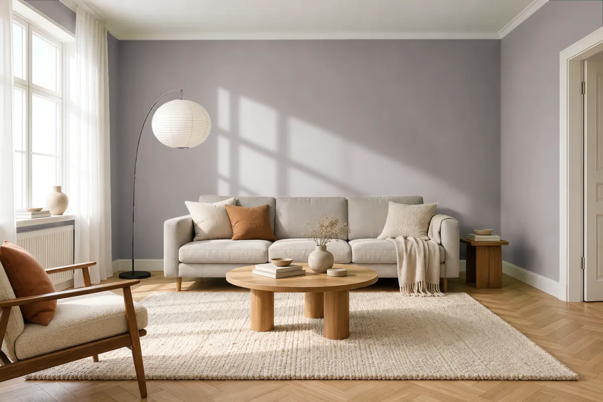 Краска PANTONE 409 C — гостиная в скандинавском стиле