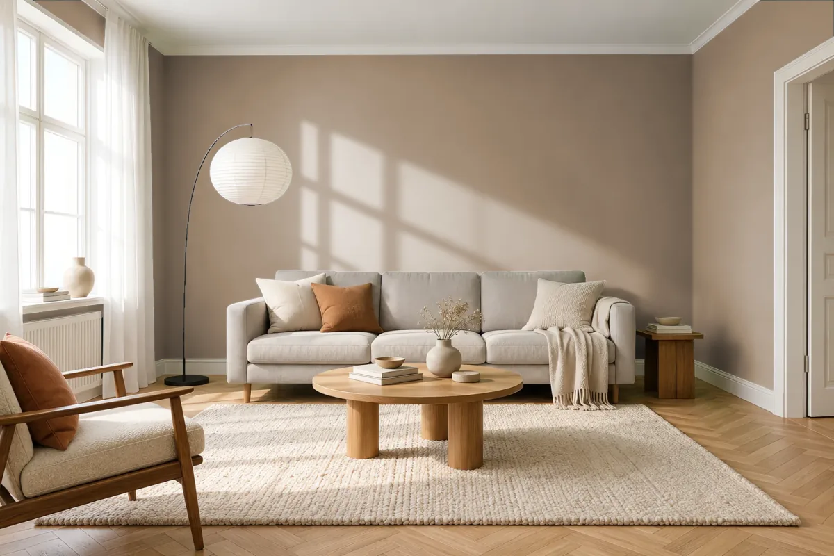 Краска PANTONE 7504 C — гостиная в скандинавском стиле
