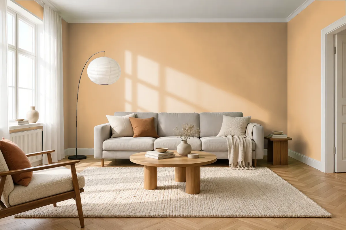 Краска PANTONE 7509 C — гостиная в скандинавском стиле