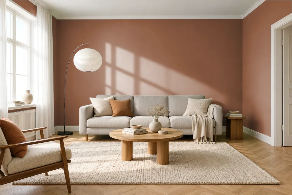 Краска PANTONE 7517 C — гостиная в скандинавском стиле