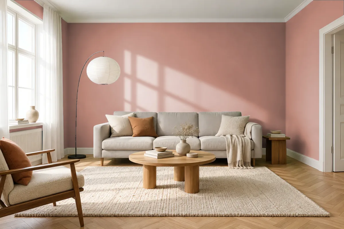 Краска PANTONE 7522 C — гостиная в скандинавском стиле