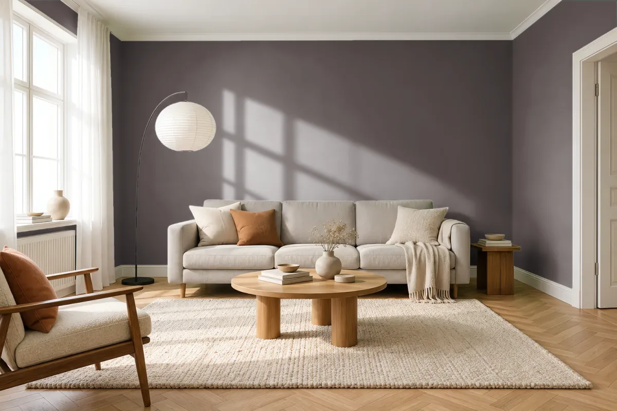 Краска PANTONE 439 C — гостиная в скандинавском стиле
