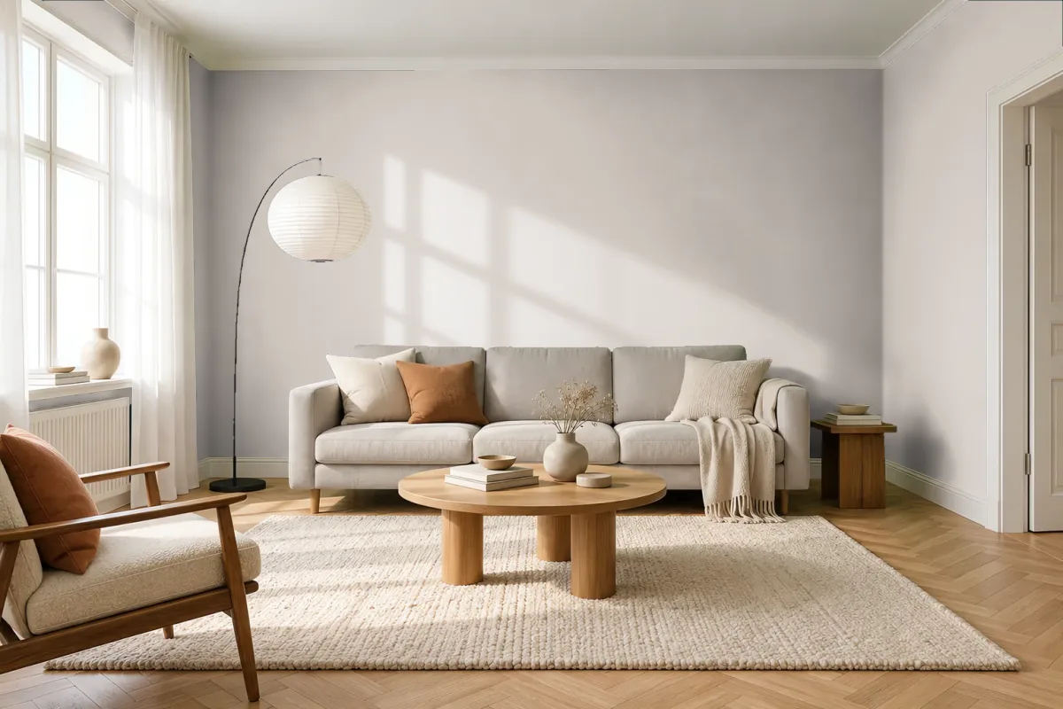 Краска PANTONE 7528 C — гостиная в скандинавском стиле