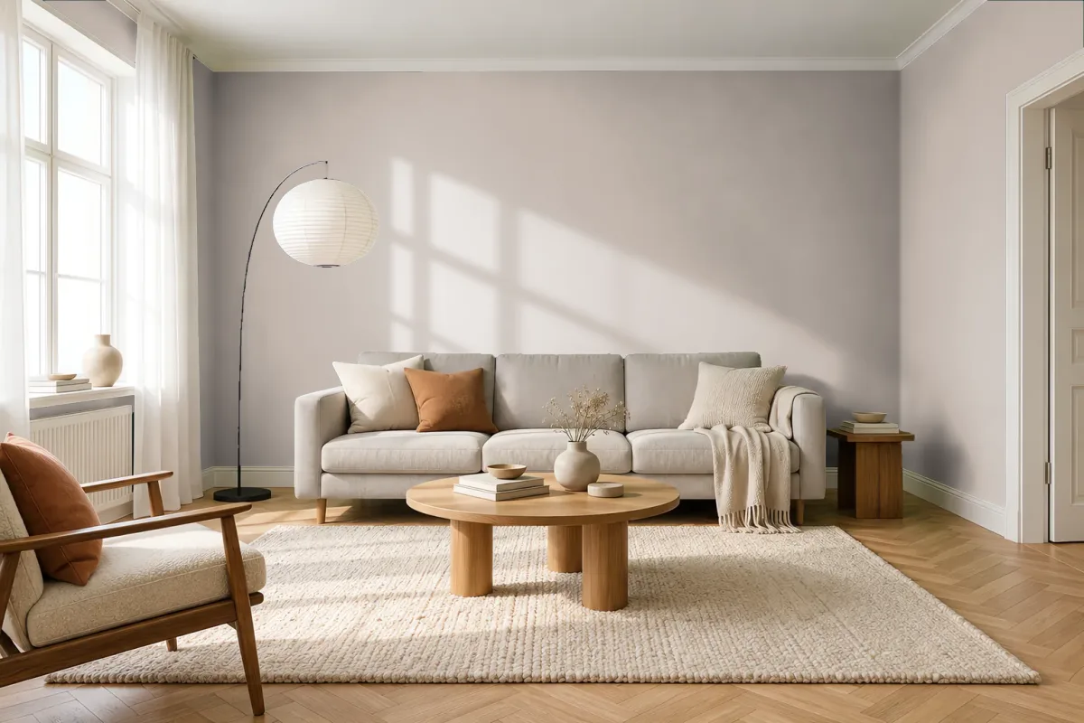 Краска PANTONE 7529 C — гостиная в скандинавском стиле