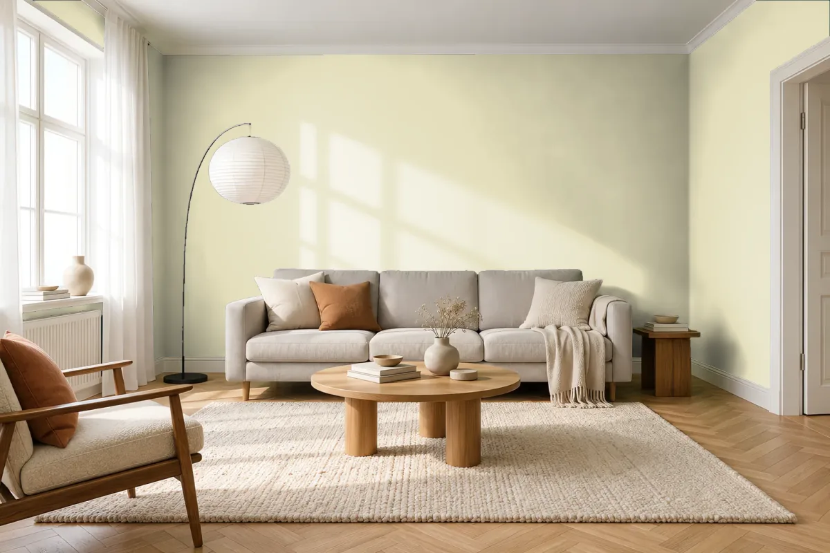 Краска PANTONE 614 C — гостиная в скандинавском стиле