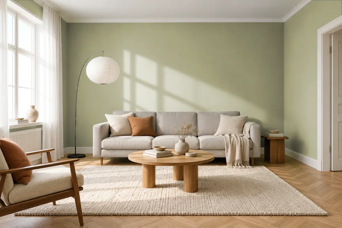 Краска PANTONE 451 C — гостиная в скандинавском стиле