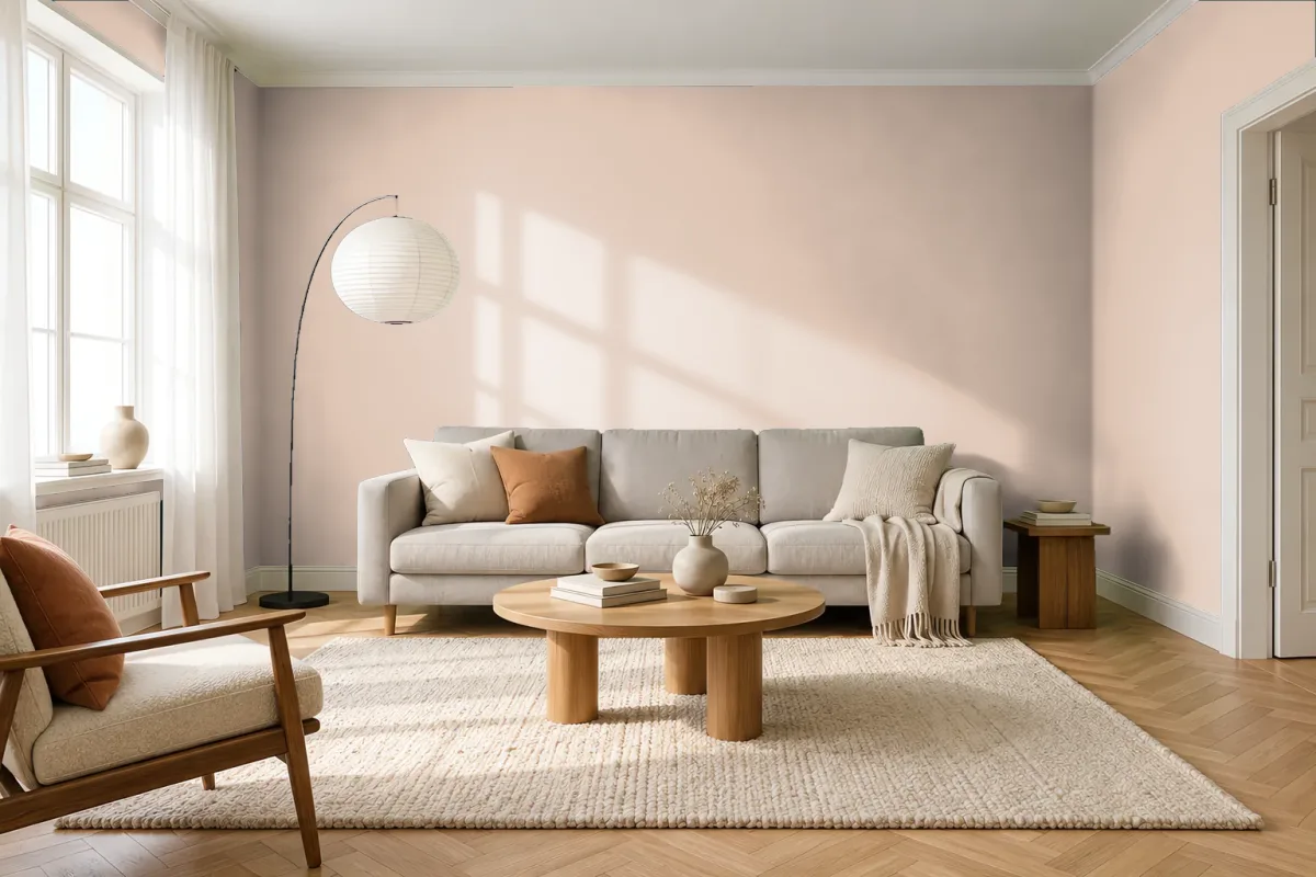 Краска PANTONE 4675 C — гостиная в скандинавском стиле