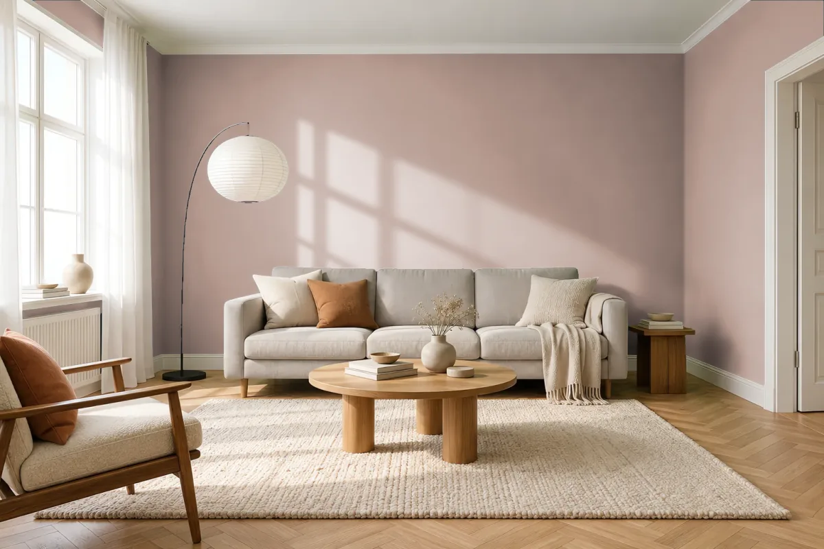 Краска PANTONE 4725 C — гостиная в скандинавском стиле