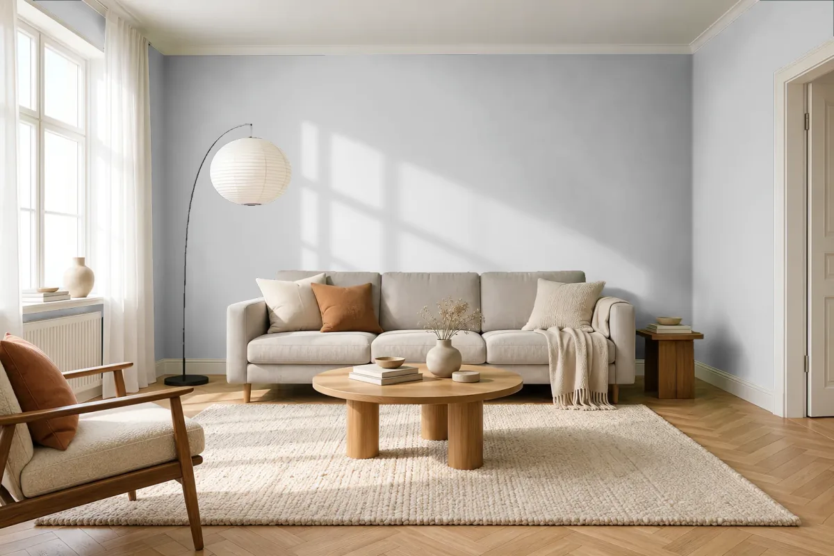 Краска PANTONE COOL GRAY 4 — гостиная в скандинавском стиле