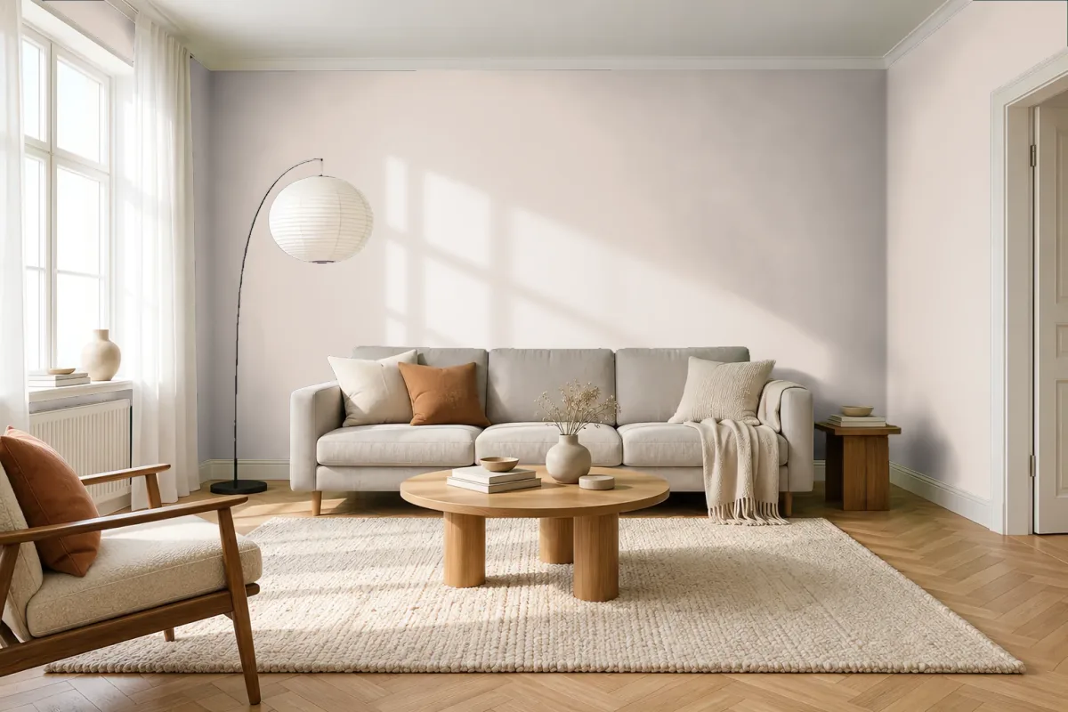 Краска PANTONE 4755 C — гостиная в скандинавском стиле