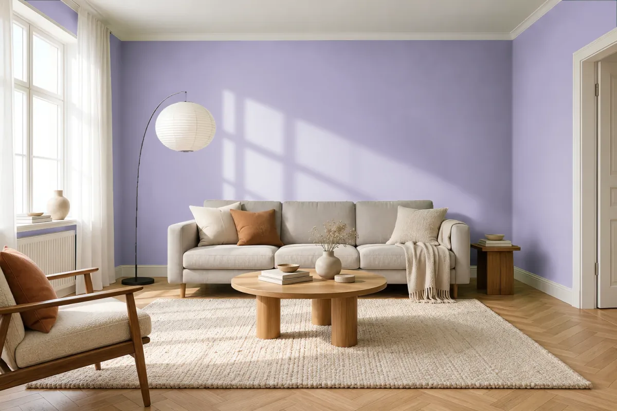 Краска PANTONE 666 C — гостиная в скандинавском стиле