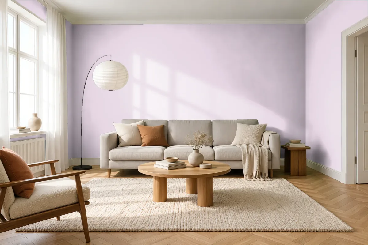 Краска PANTONE 670 C — гостиная в скандинавском стиле