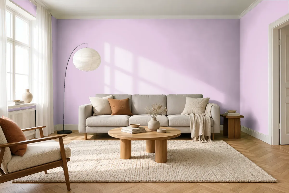 Краска PANTONE 671 C — гостиная в скандинавском стиле