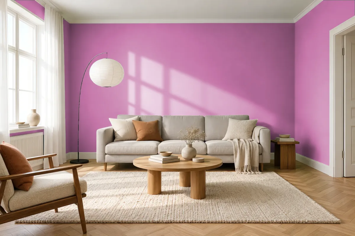 Краска PANTONE 674 C — гостиная в скандинавском стиле