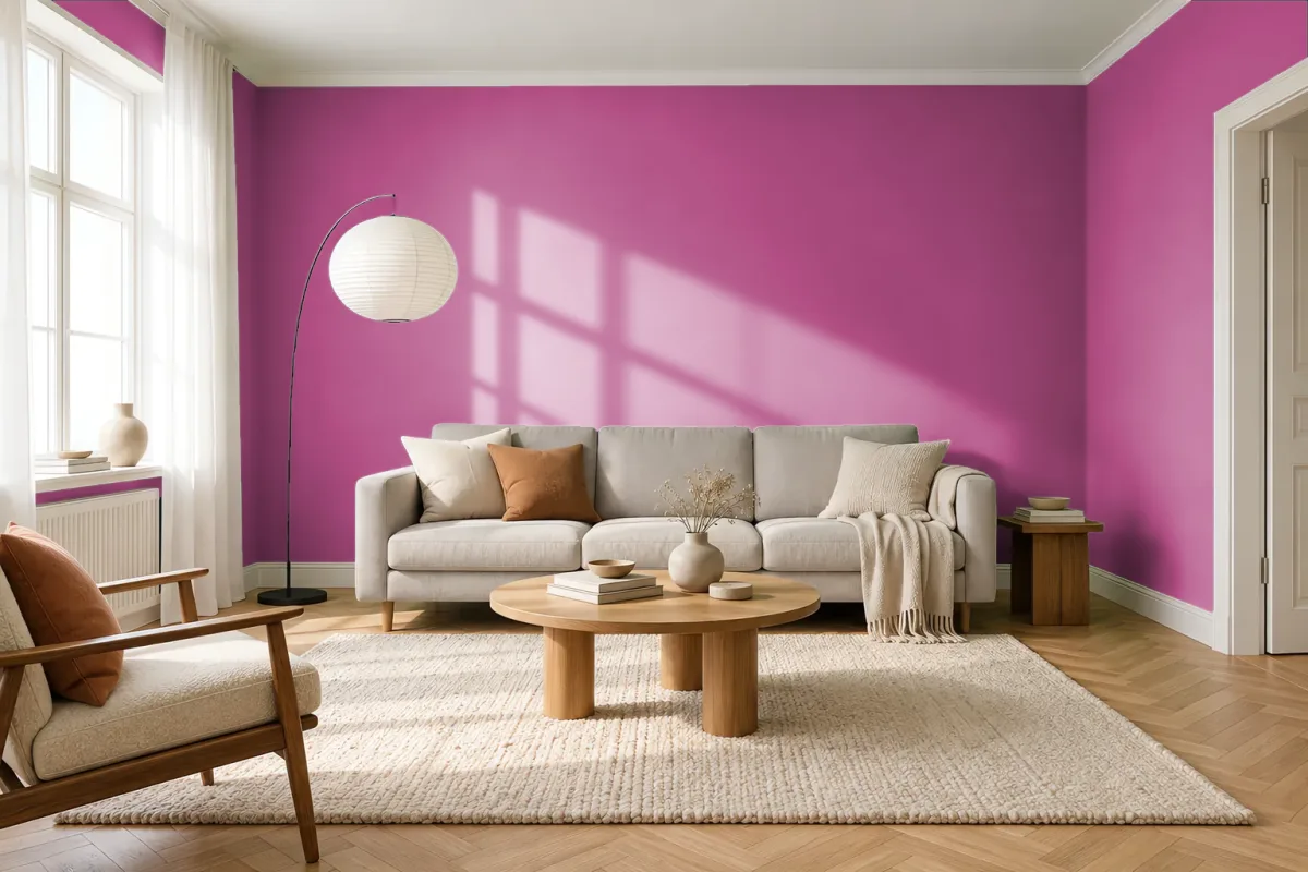 Краска PANTONE 675 C — гостиная в скандинавском стиле