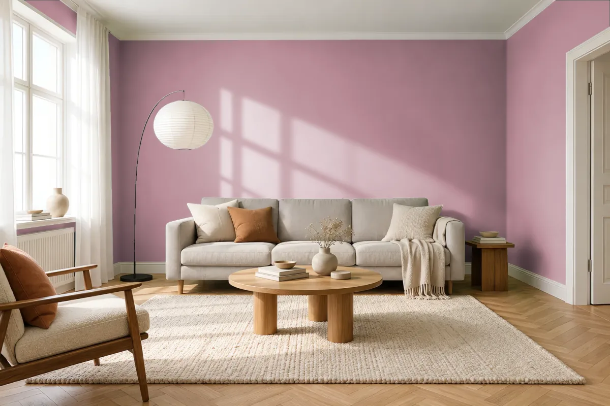 Краска PANTONE 5005 C — гостиная в скандинавском стиле