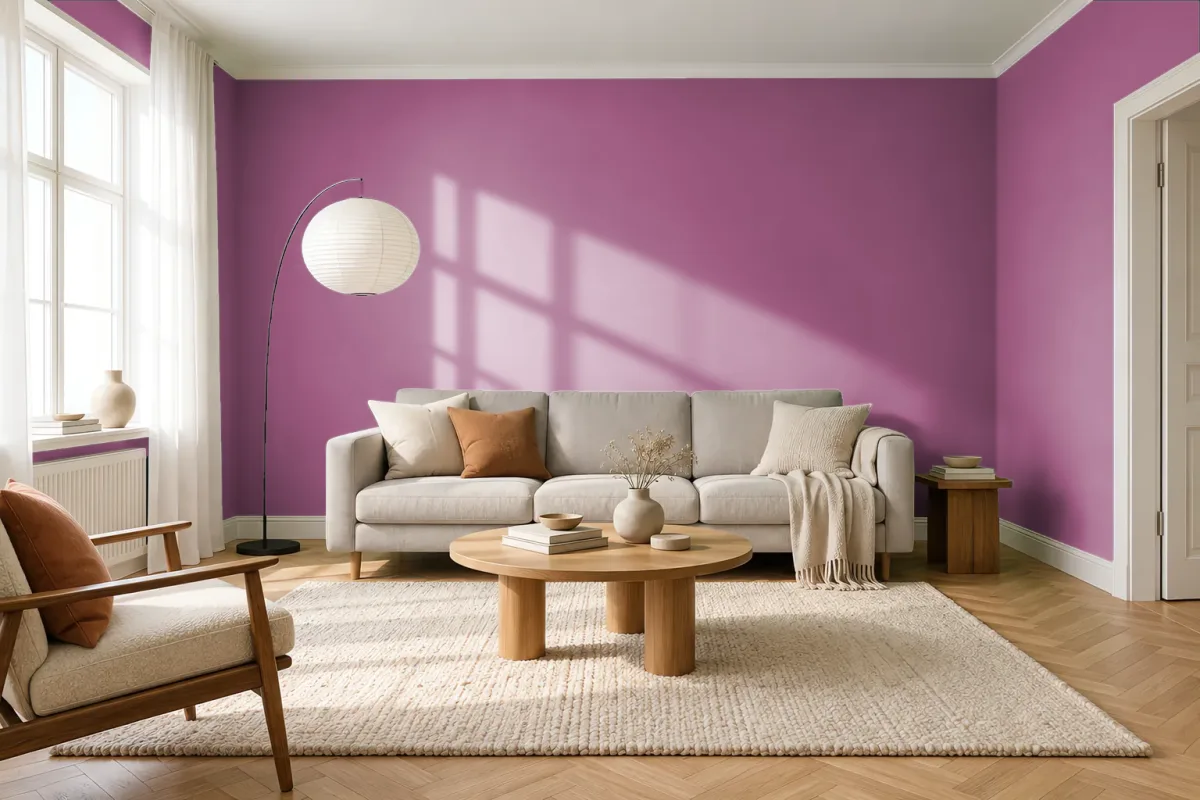 Краска PANTONE 689 C — гостиная в скандинавском стиле
