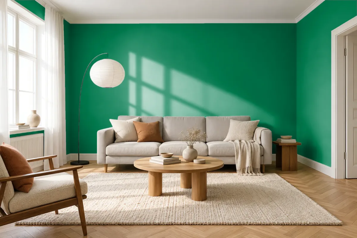 Эмаль Swiss Lake Acrylic Enamel RAL 6029 мятно-зеленый — гостиная в скандинавском стиле