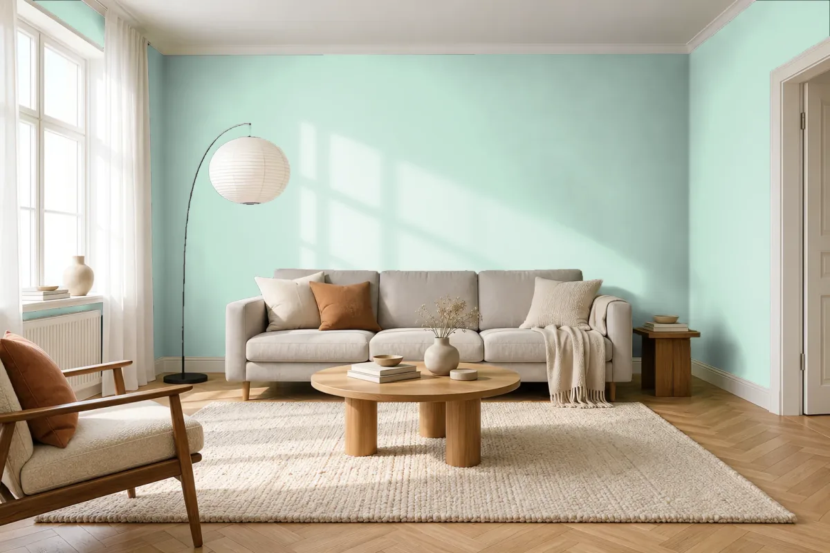 Краска Swiss Lake SL-2324 Summer Green — гостиная в скандинавском стиле