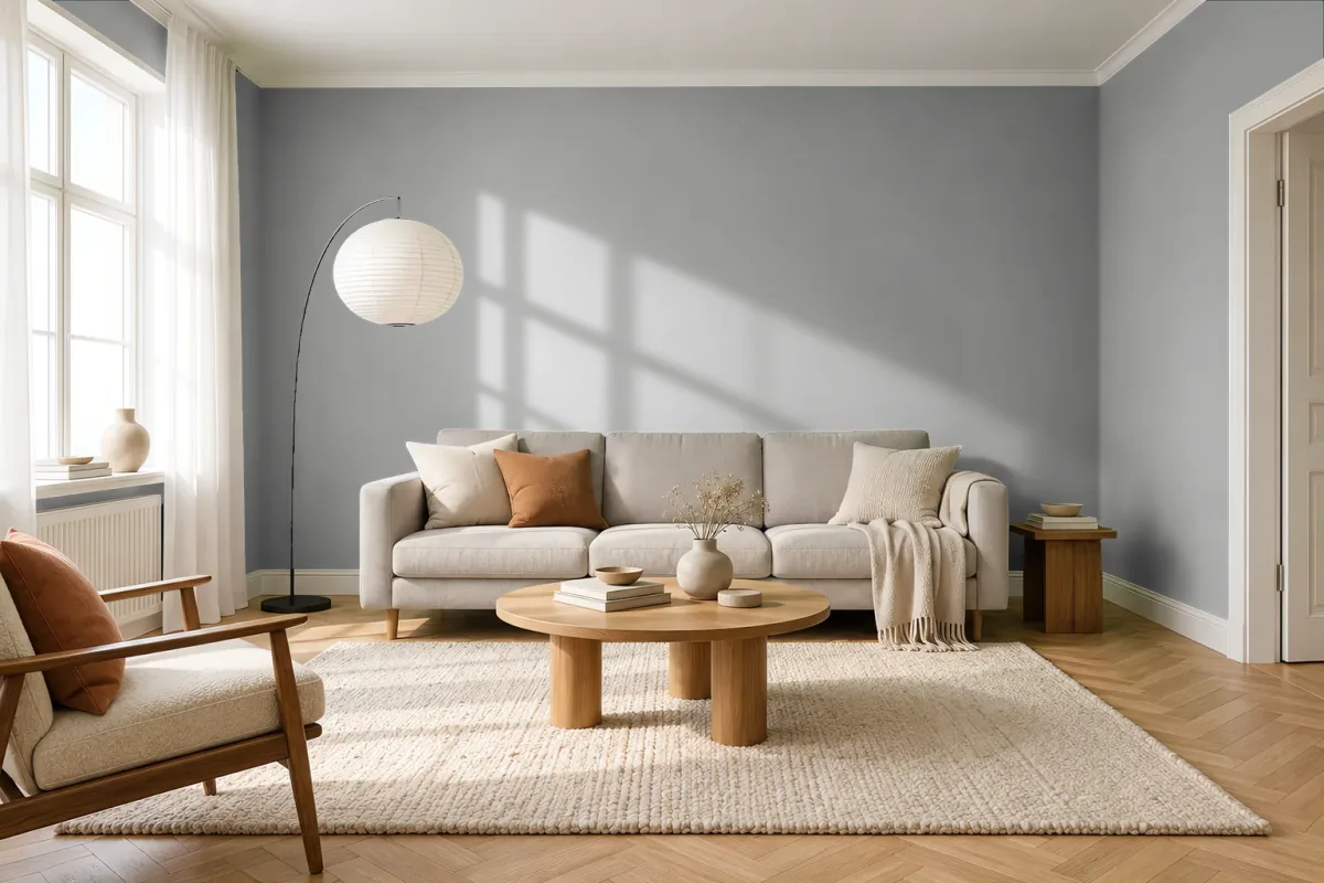 Краска Swiss Lake SL-2837 Escape Grey — гостиная в скандинавском стиле