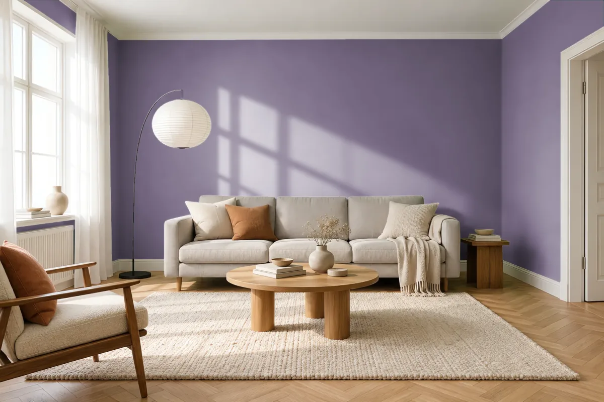 Краска Swiss Lake SL-1829 Vigorous Violet — гостиная в скандинавском стиле