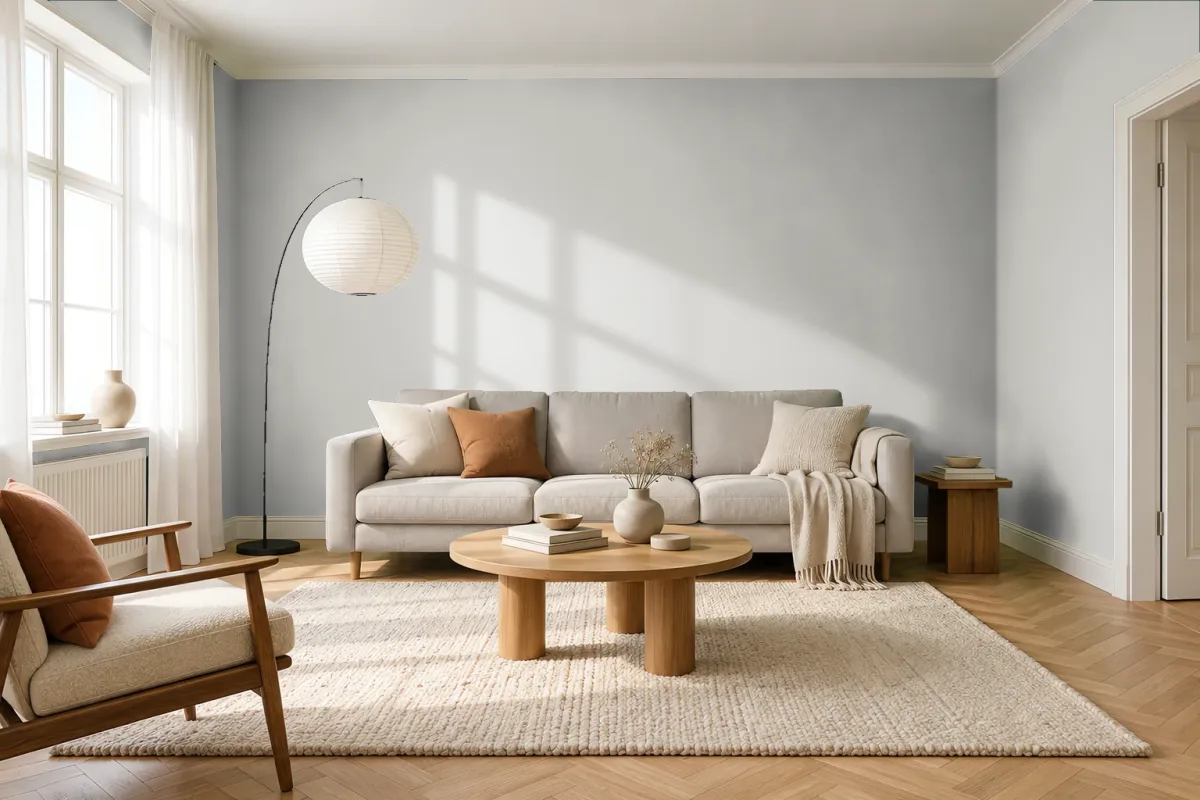 Краска Swiss Lake SL-2855 Acacia Haze — гостиная в скандинавском стиле