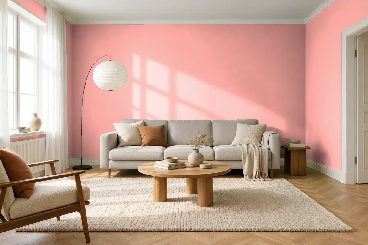 Краска Swiss Lake SL-1320 Pale Coral — гостиная в скандинавском стиле