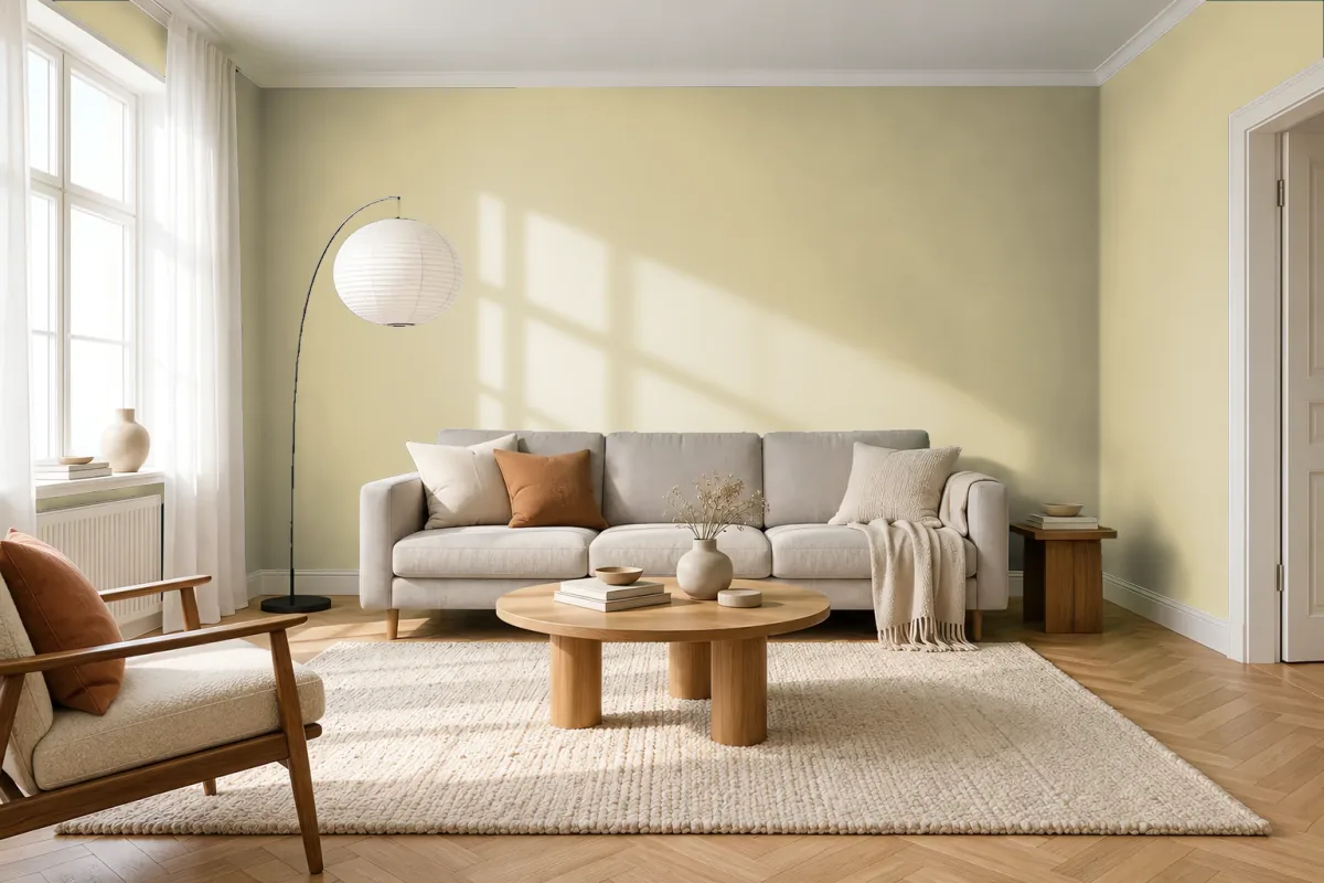 Краска Swiss Lake SL-2605 Only Oatmeal — гостиная в скандинавском стиле