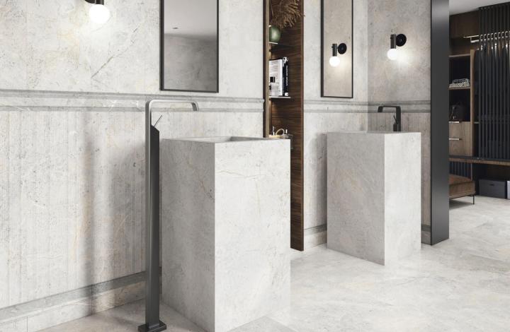 APE Керамогранит Augustus Pearl Natural rect 60x120 матовый универсальный в интерьере