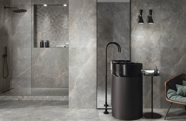 APE Керамогранит Augustus Grey Natural rect 60х120 матовый универсальный в интерьере