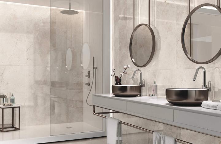 APE Керамогранит Augustus Cream Natural rect 60x120 матовый универсальный в интерьере