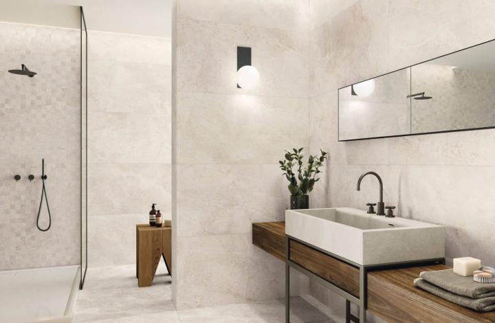 APE Керамогранит Augustus Cream Natural rect 60x120 матовый универсальный в интерьере