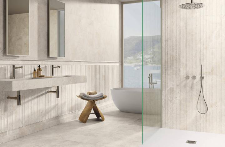 APE Керамогранит Augustus Cream Natural rect 60x120 матовый универсальный в интерьере