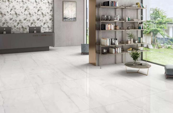 Полированный Art Ceramic Керамогранит Rivanta Silver Glossy 60x120 в интерьере