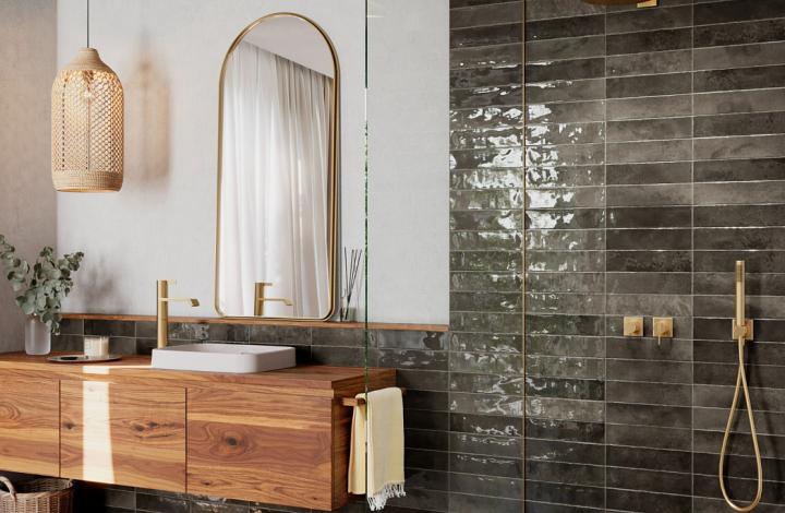 Настенная Dar Ceramics Плитка Nairobi Slate 7,5х30 в интерьере