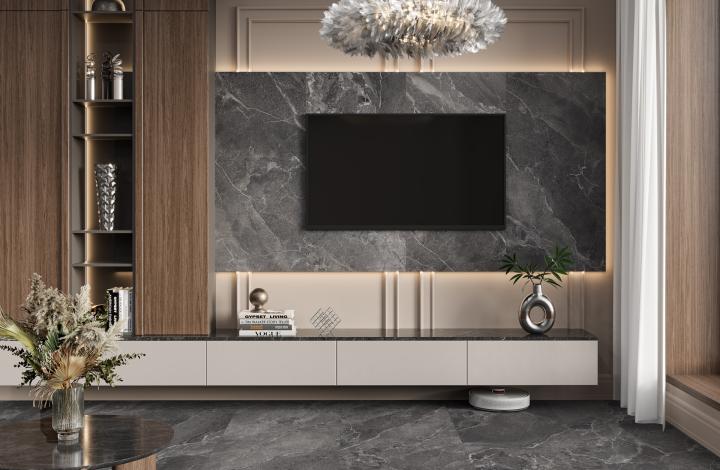 Delacora Керамогранит D120258L Karakum Dark лаппатированный карвинг 600х1200x9.5 в интерьере