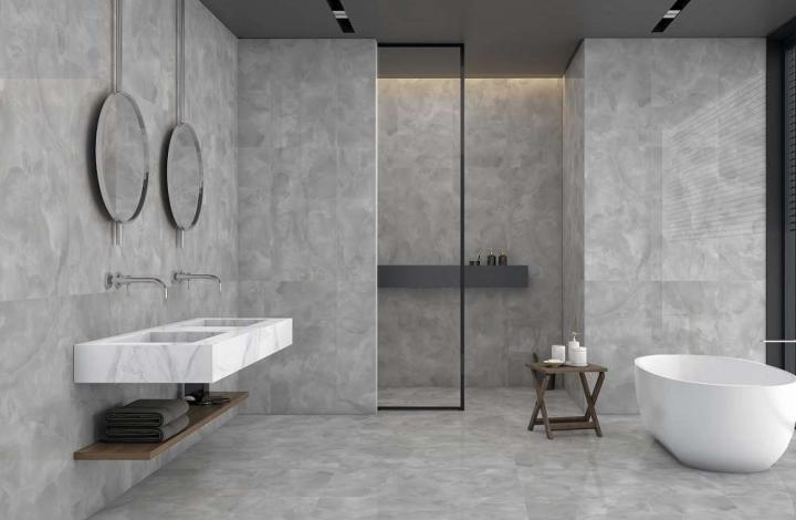 Global Tile Керамогранит Venus_NB Серый Полированный 60х120 в интерьере