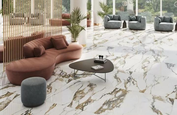 Полированный Keratile (KTL) P.E. Pul Stagnone Gold Rect. 60X120 в интерьере
