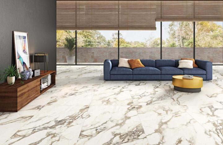 Laparet Calacatta Carve Керамогранит 60х60 Карвинг в интерьере